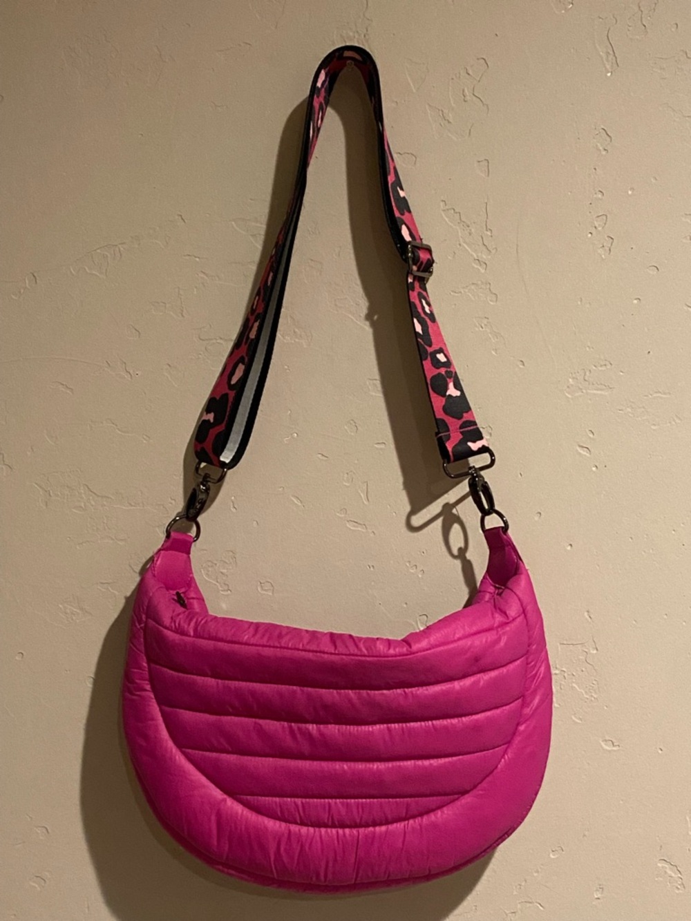 Think Rolyn Elton Puffer Crescent Crossbody Quilted Bag w/ Adjustable Strap